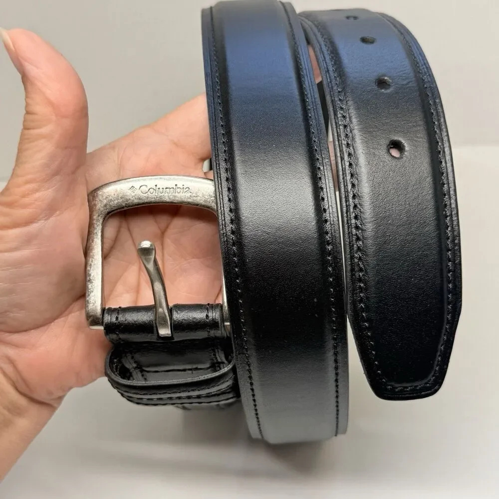 Columbia Men’s Goose Lake Black Leather Casual Everyday Belt Sz XL 42-44